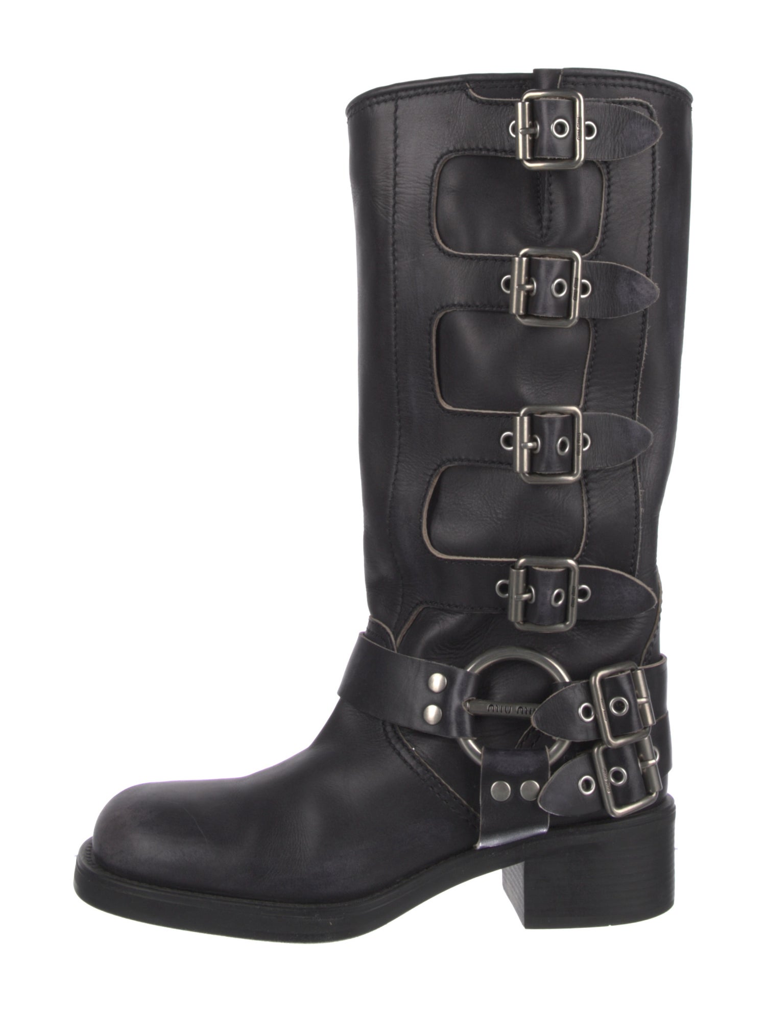 Miu Miu Leather Moto Boots