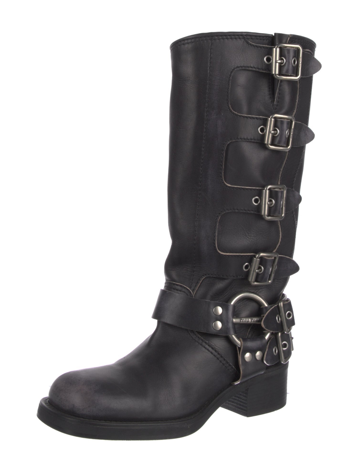 Miu Miu Leather Moto Boots