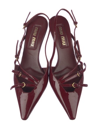 Miu Miu Patent Leather Slingback Pumps