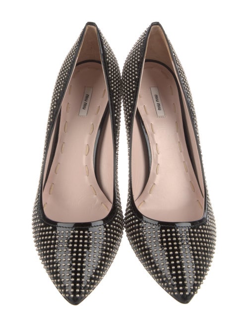 Miu Miu Patent Leather Studded Accents Pumps