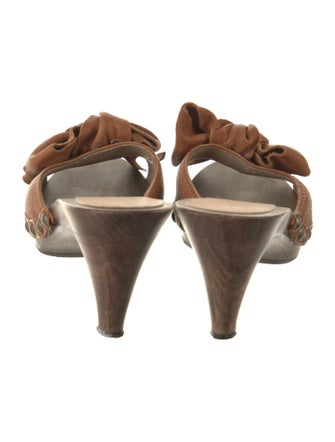 Miu Miu Leather Studded Accents Slides