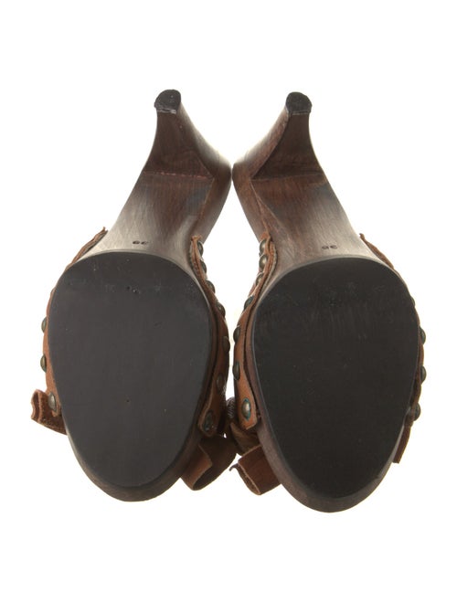 Miu Miu Leather Studded Accents Slides