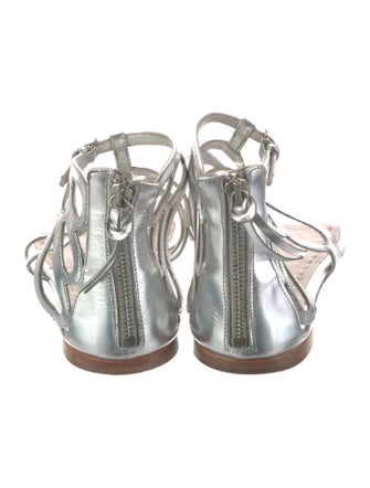 Miu Miu Leather Cutout Accent Gladiator Sandals