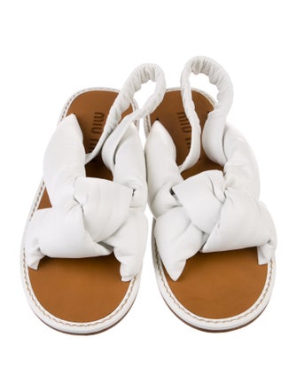 Miu Miu Leather Slingback Sandals