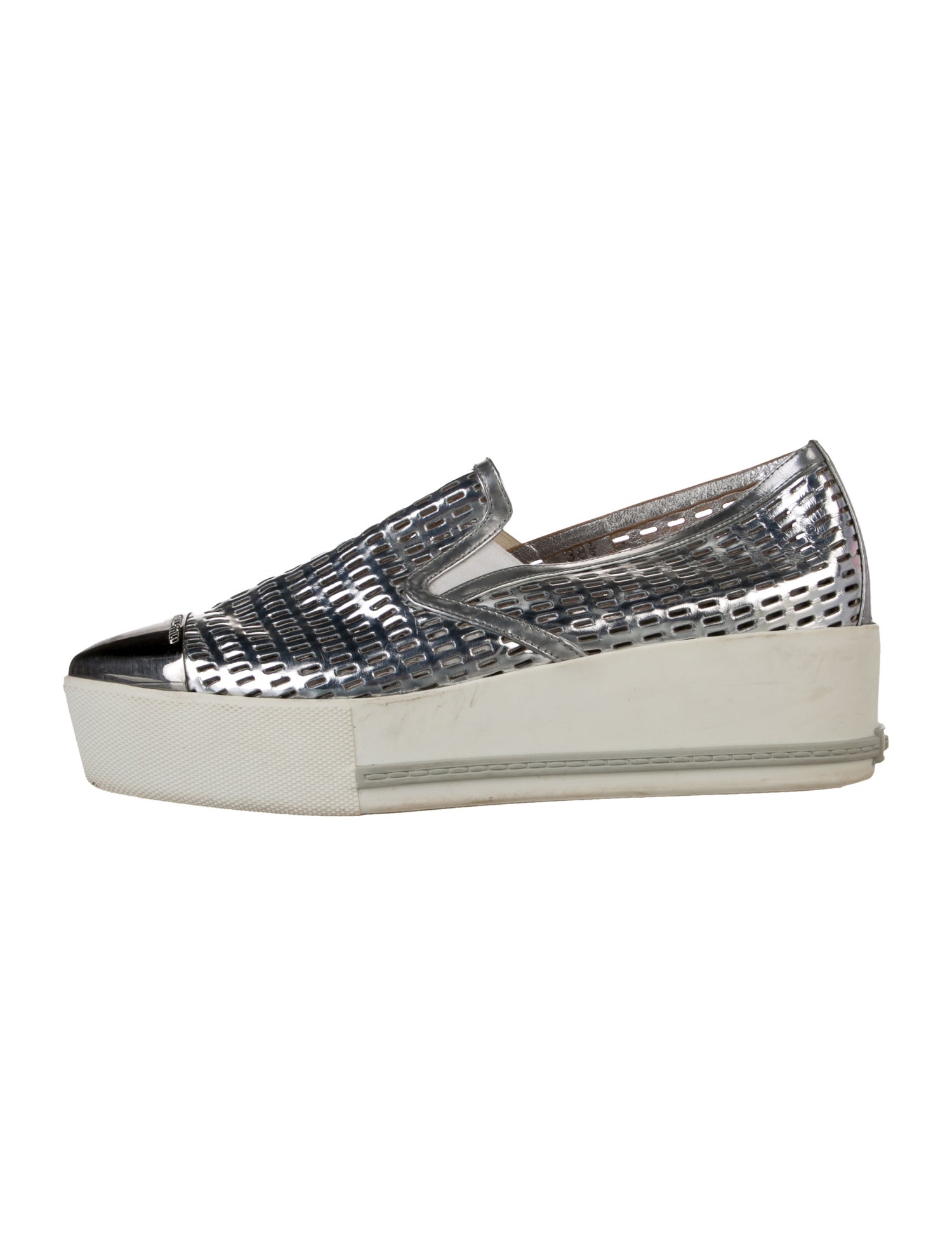 Miu Miu Leather Printed Slingback Flats