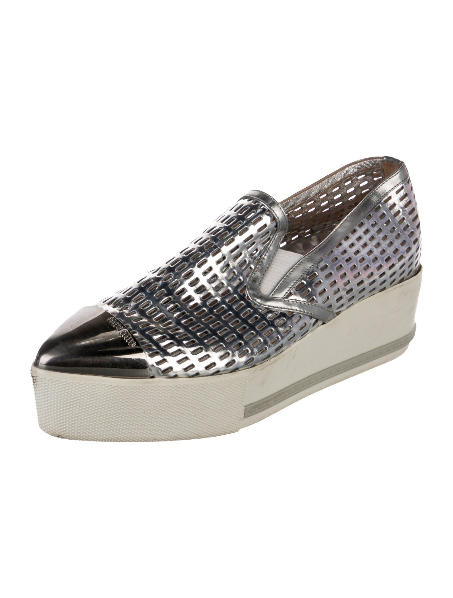 Miu Miu Leather Printed Slingback Flats