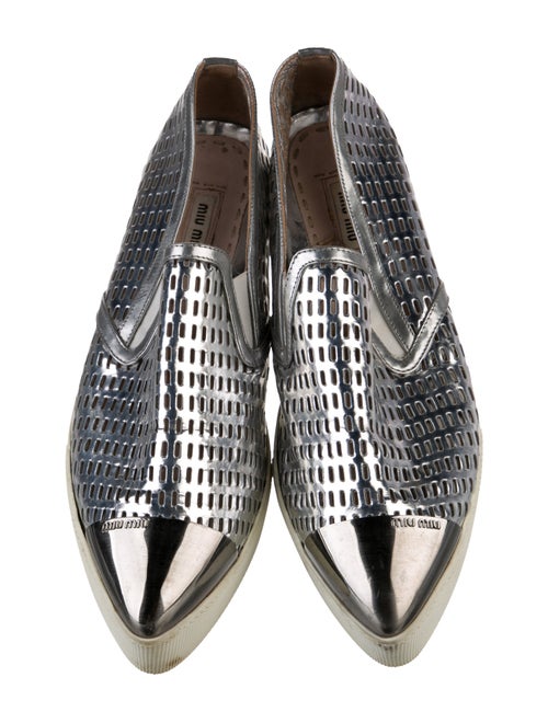 Miu Miu Leather Printed Slingback Flats
