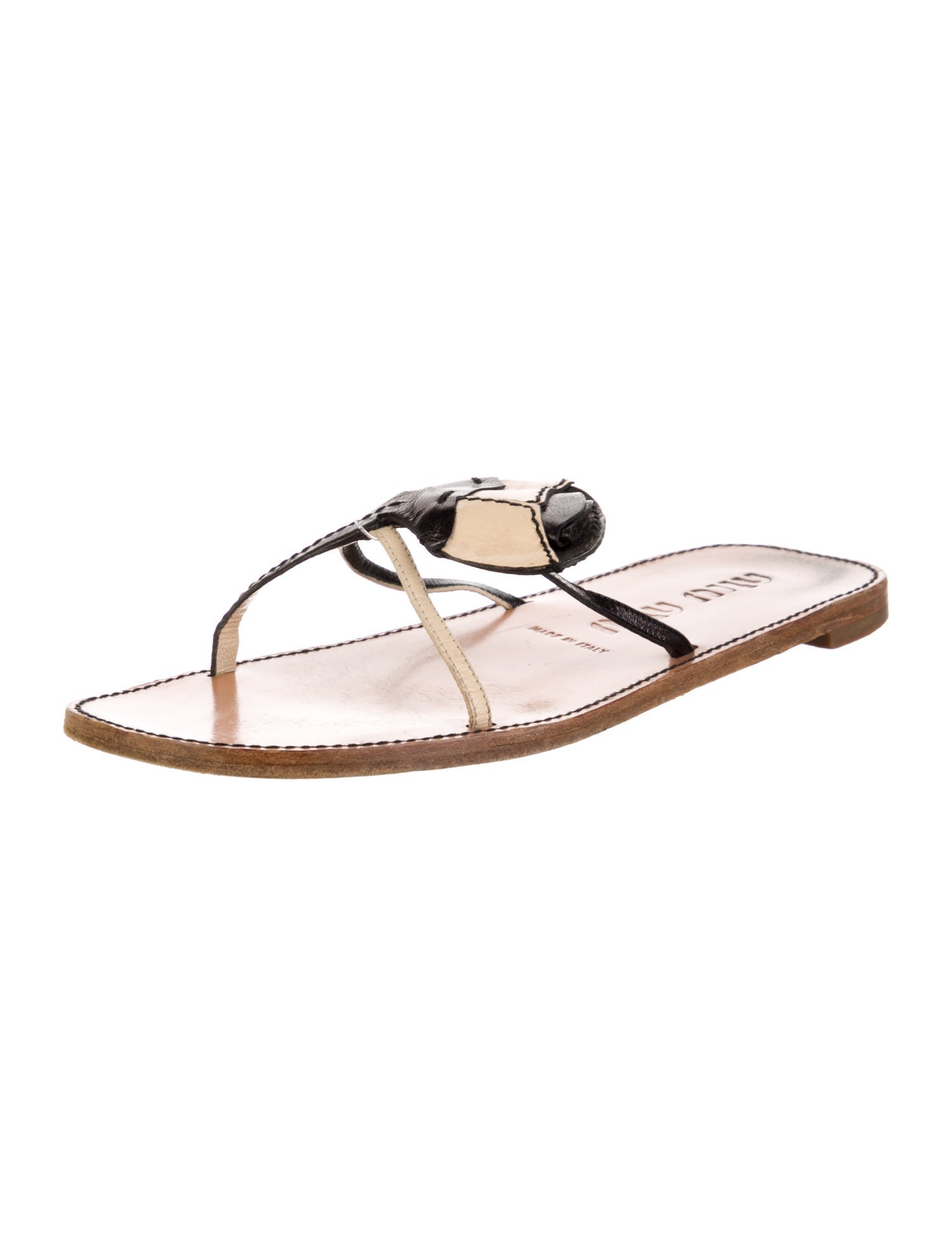 Miu Miu Leather Slides