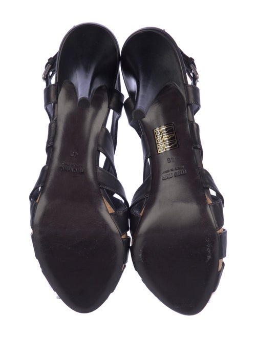 Miu Miu Leather Slingback Sandals