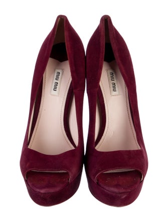Miu Miu Suede Glitter Accents Pumps