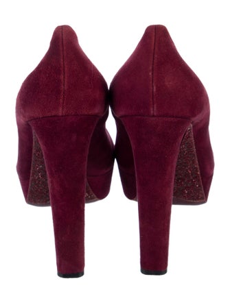Miu Miu Suede Glitter Accents Pumps