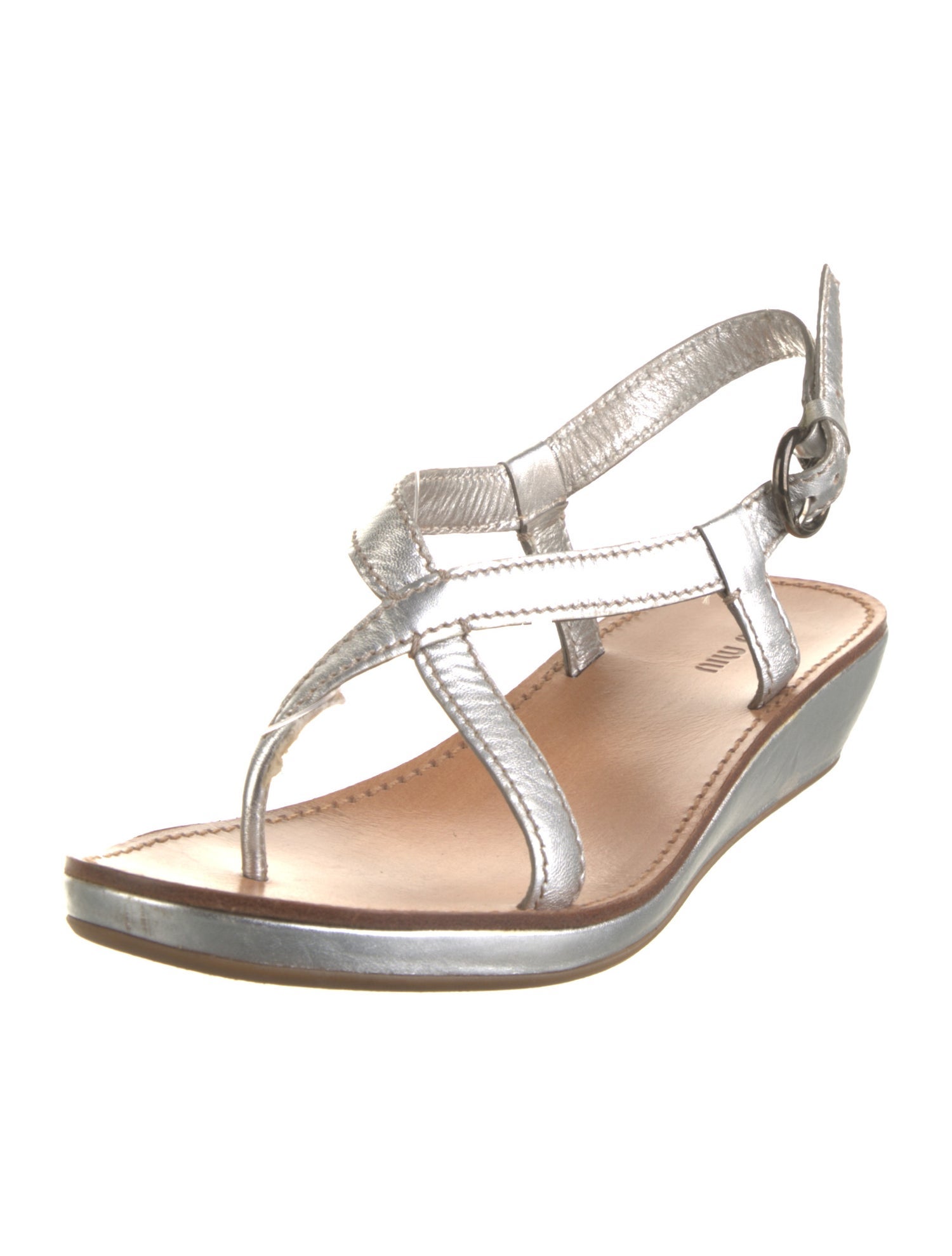 Miu Miu Leather Slingback Sandals