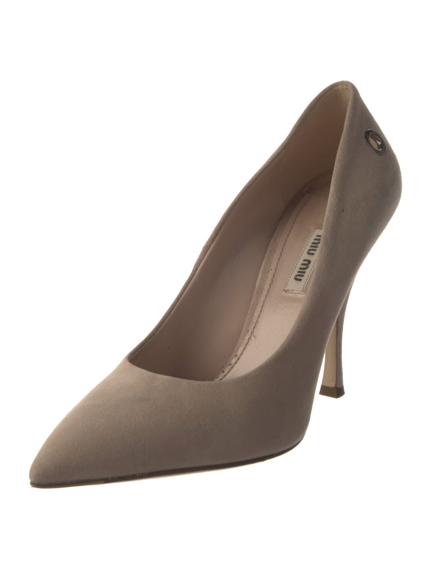 Miu Miu Suede Crystal Embellishments Pumps