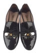 Miu Miu Patent Leather Crystal Embellishments Loafers