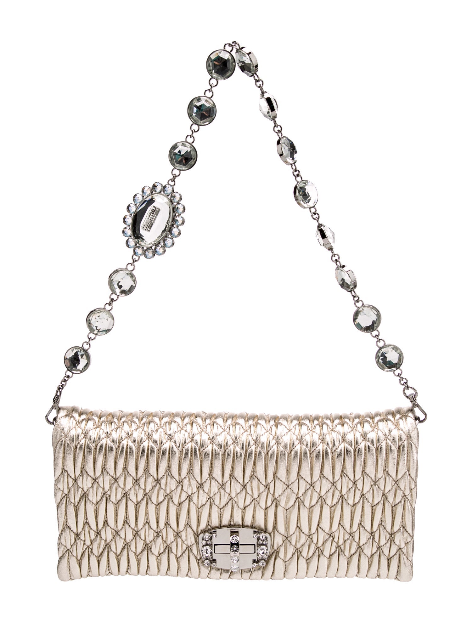 Miu Miu Leather Iconic Crystal Cloqué