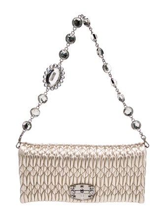 Miu Miu Leather Iconic Crystal Cloqué