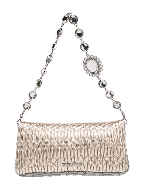 Miu Miu Leather Iconic Crystal Cloqué