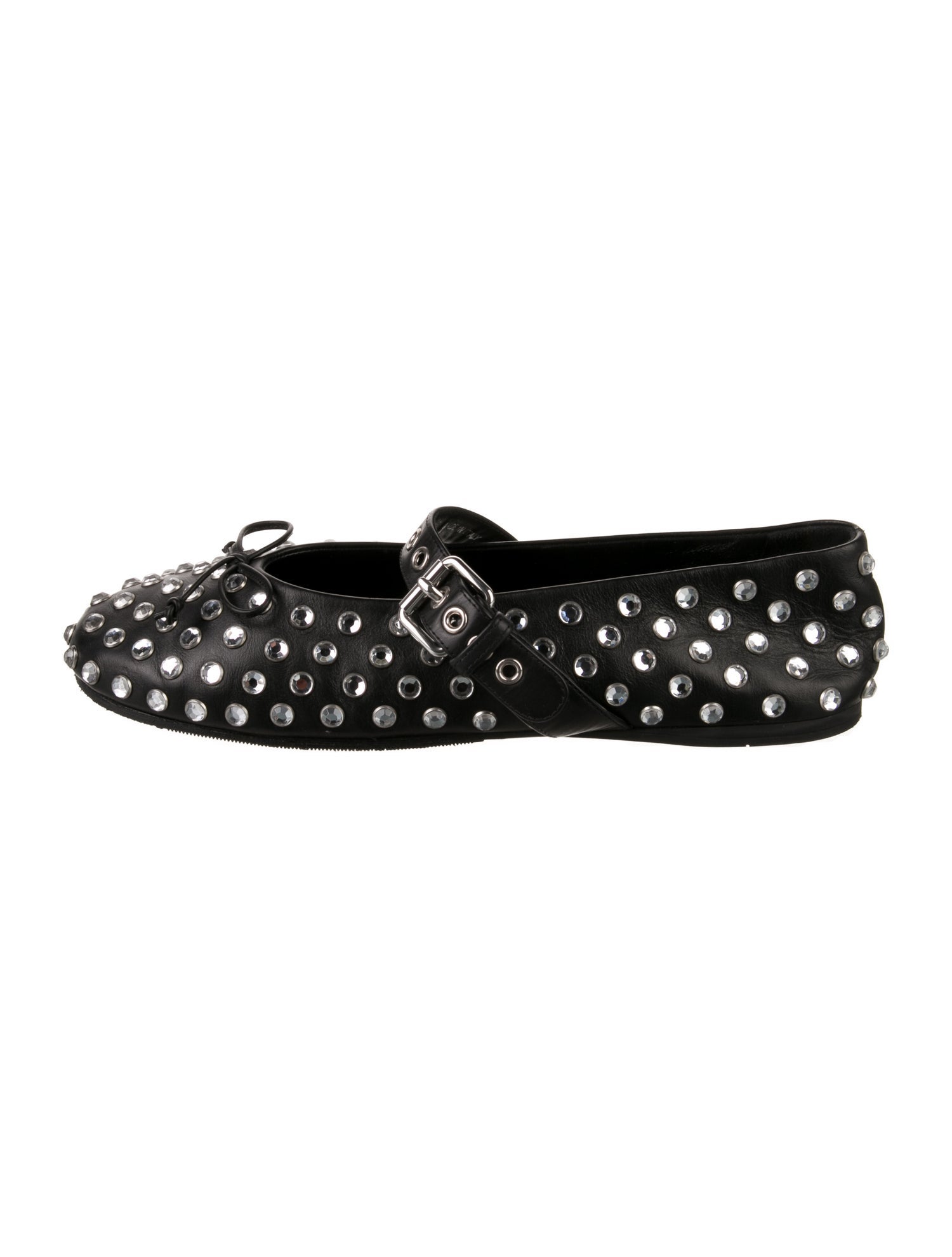 Miu Miu Leather Patterned Mary Jane Flats