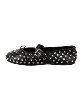 Miu Miu Leather Patterned Mary Jane Flats