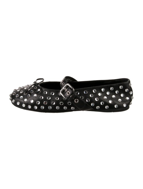 Miu Miu Leather Patterned Mary Jane Flats
