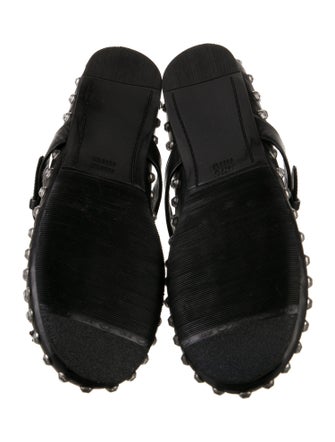 Miu Miu Leather Patterned Mary Jane Flats