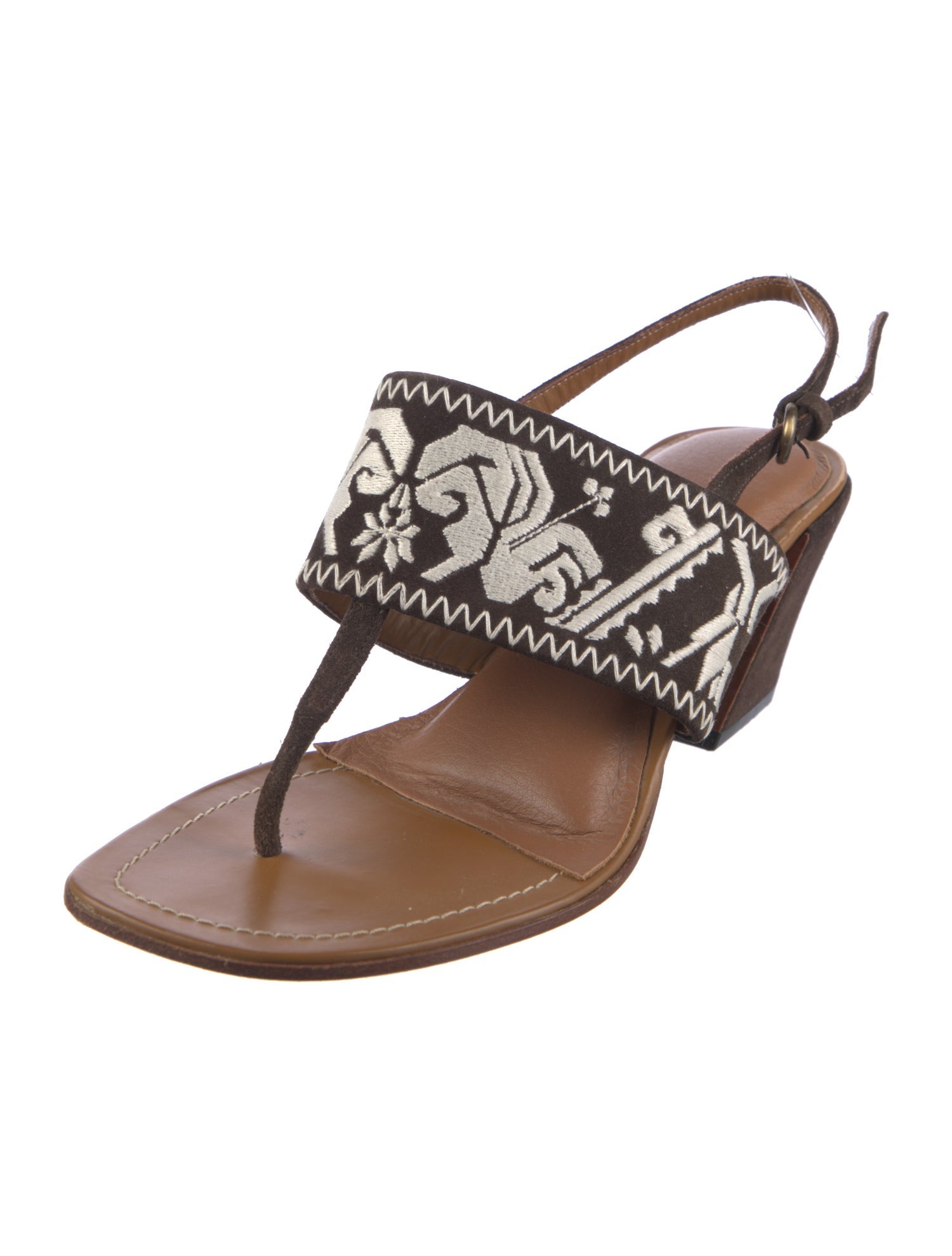 Miu Miu Suede Printed Slingback Sandals