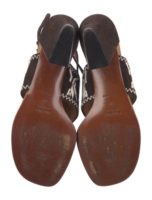 Miu Miu Suede Printed Slingback Sandals