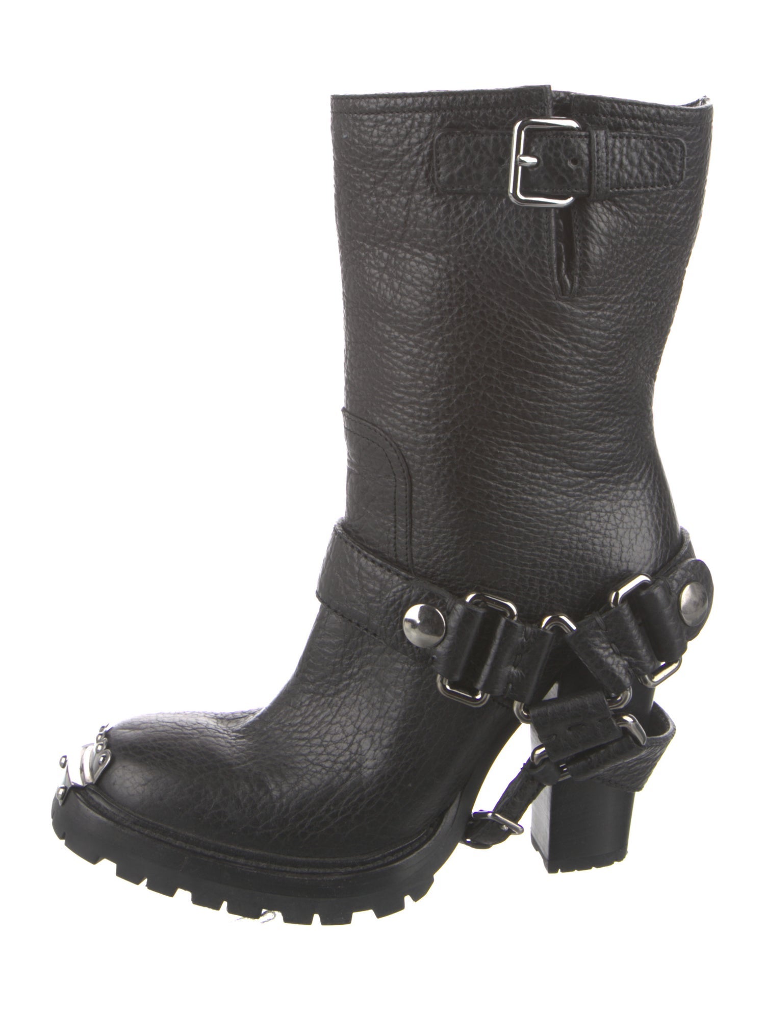 Miu Miu Leather Moto Boots