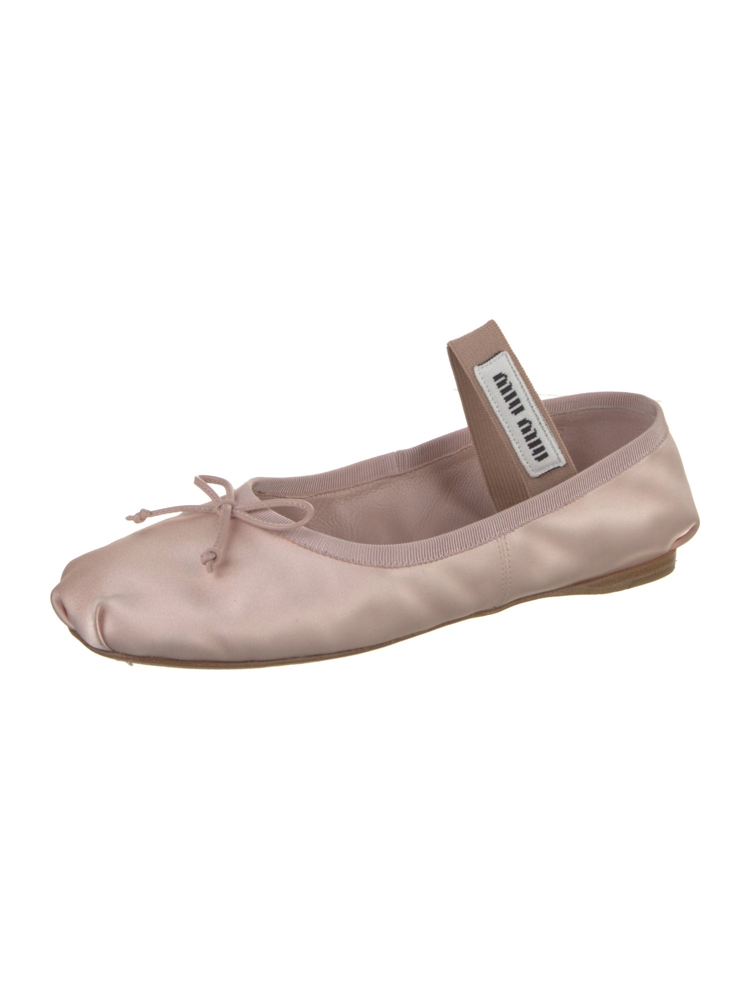 Miu Miu Satin Grosgrain Trim Ballet Flats