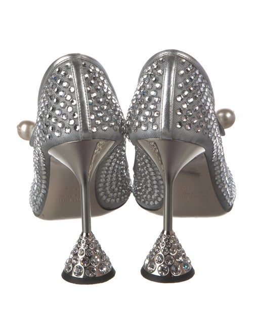 Miu Miu Faux Pearl Accents Crystal Pumps