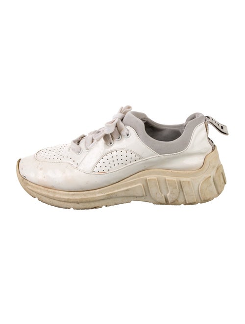 Miu Miu Patent Leather Colorblock Pattern Sneakers