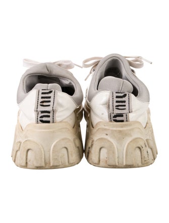 Miu Miu Patent Leather Colorblock Pattern Sneakers
