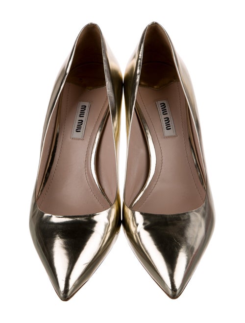 Miu Miu Patent Leather Glitter Accents Pumps