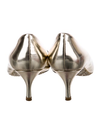 Miu Miu Patent Leather Glitter Accents Pumps