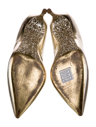Miu Miu Patent Leather Glitter Accents Pumps