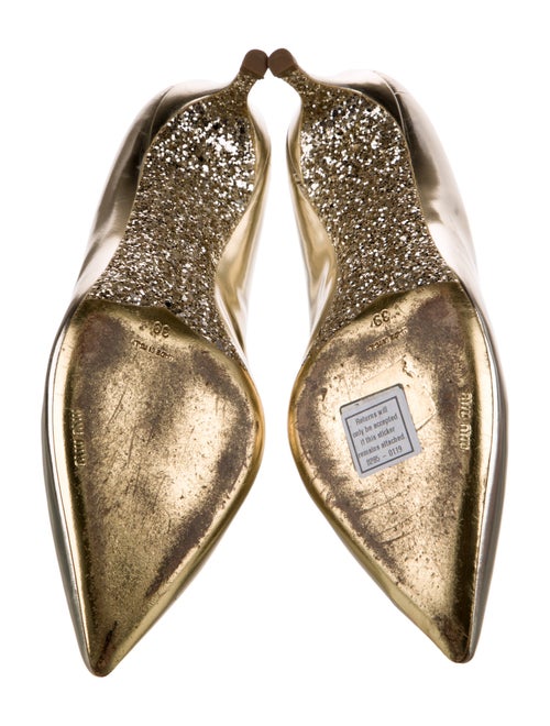 Miu Miu Patent Leather Glitter Accents Pumps