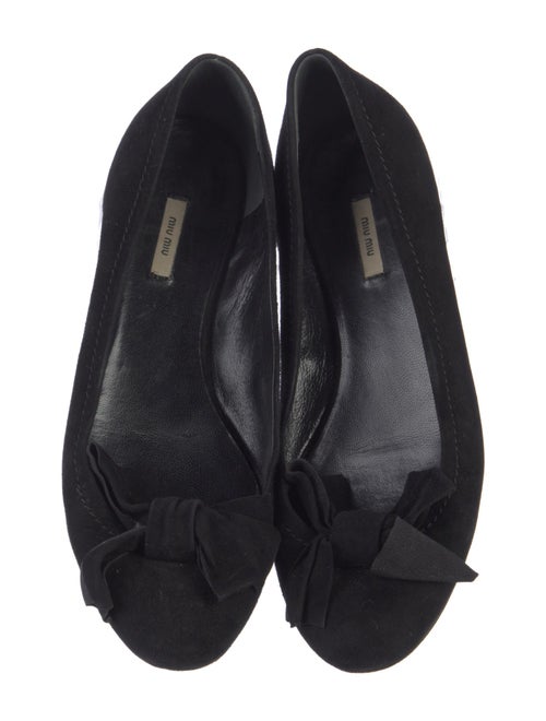 Miu Miu Suede Bow Accents Flats