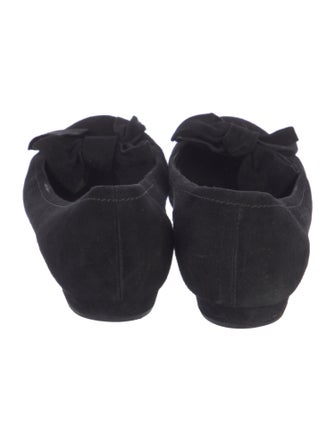 Miu Miu Suede Bow Accents Flats