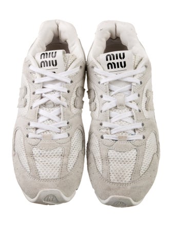 Miu Miu Suede Colorblock Pattern Sneakers