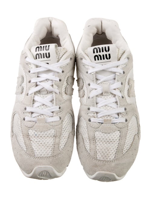 Miu Miu Suede Colorblock Pattern Sneakers