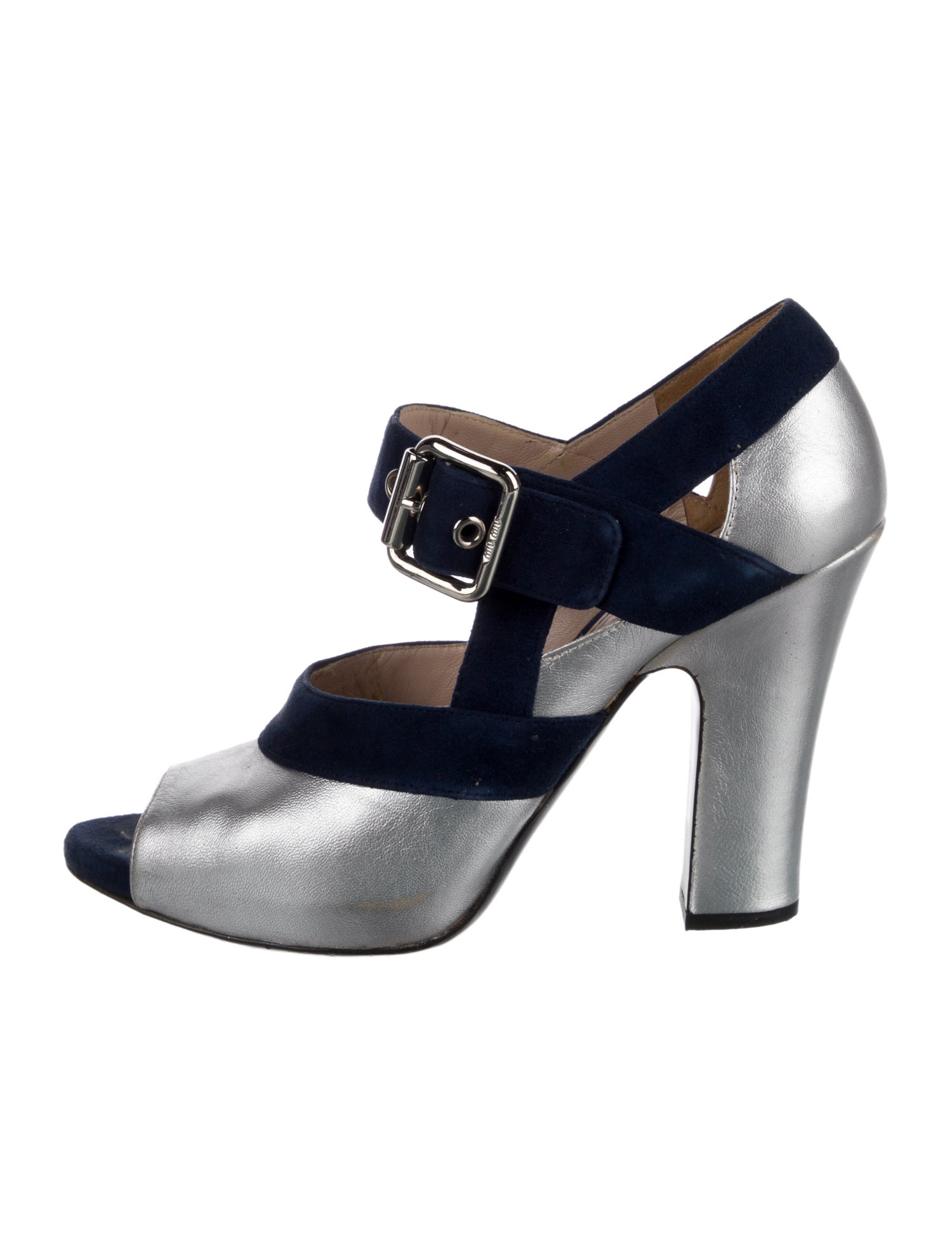 Miu Miu Leather Colorblock Pattern Pumps