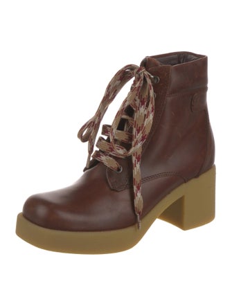 Miu Miu Leather Lace-Up Boots