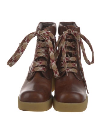 Miu Miu Leather Lace-Up Boots