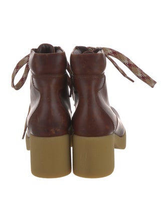 Miu Miu Leather Lace-Up Boots