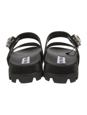 Miu Miu Satin Crystal Embellishments Slides