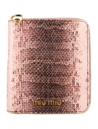 Miu Miu Leather Animal Print Compact Wallet