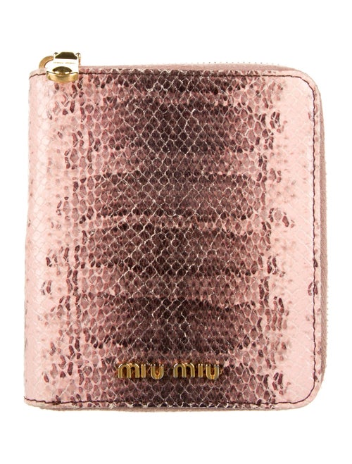 Miu Miu Leather Animal Print Compact Wallet