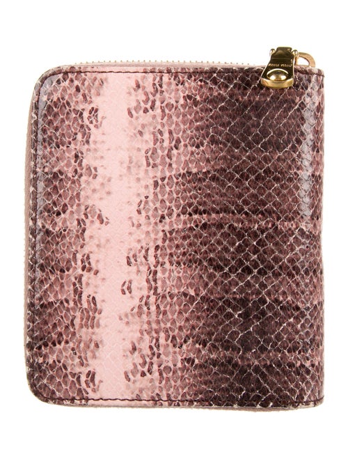 Miu Miu Leather Animal Print Compact Wallet