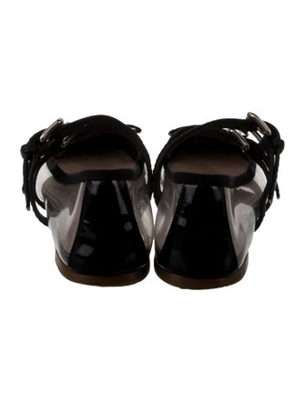 Miu Miu Patent Leather Bow Accents Mary Jane Flats
