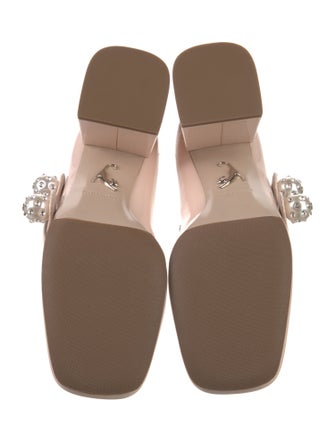 Miu Miu Faux Pearl Accents Patent Leather Pumps